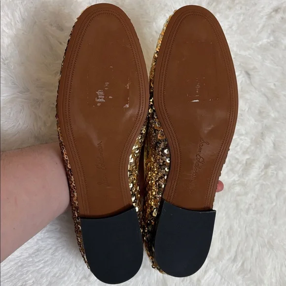 NEW In Box Sam Edelman Gold Loraine Octane Sequined Loafers In Size 8M - Picture 9 of 14